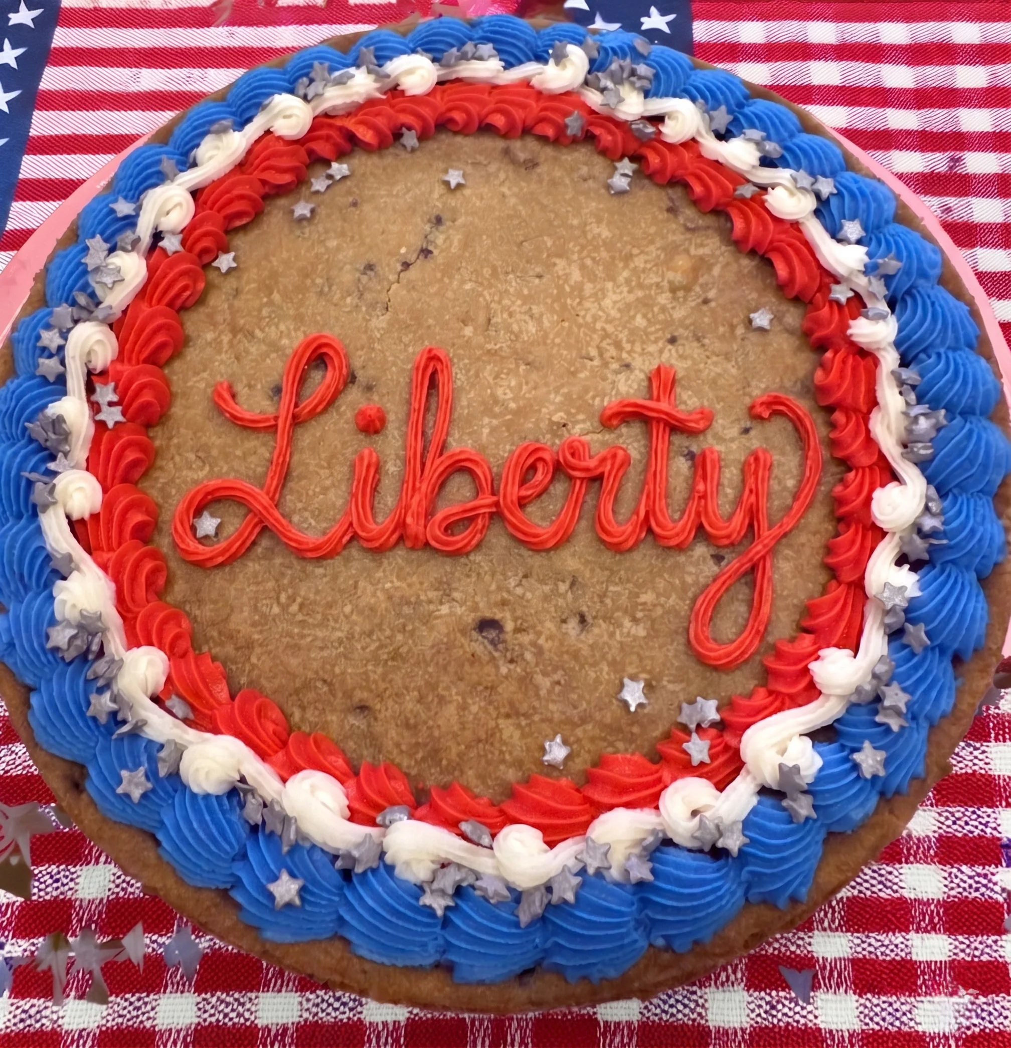 Red, White & Blue Cookie Cake